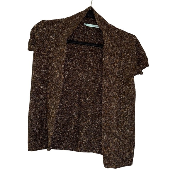 Maurices Brown Knit Open Short Sleeve Cardigan Women’s XS -S Preppy Workwear Y2K - Picture 4 of 9